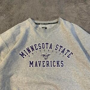 Vintage Minnesota State University ‎ Mavericks Grey and Blue Crewneck XL
